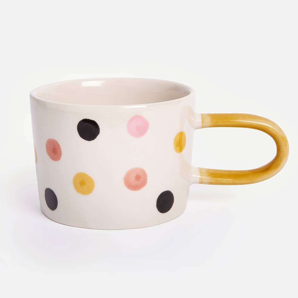 Caroline Gardner Multi Dotty Hand - Painted Glazed Stoneware Mug Set of 4 - Jennie Dots