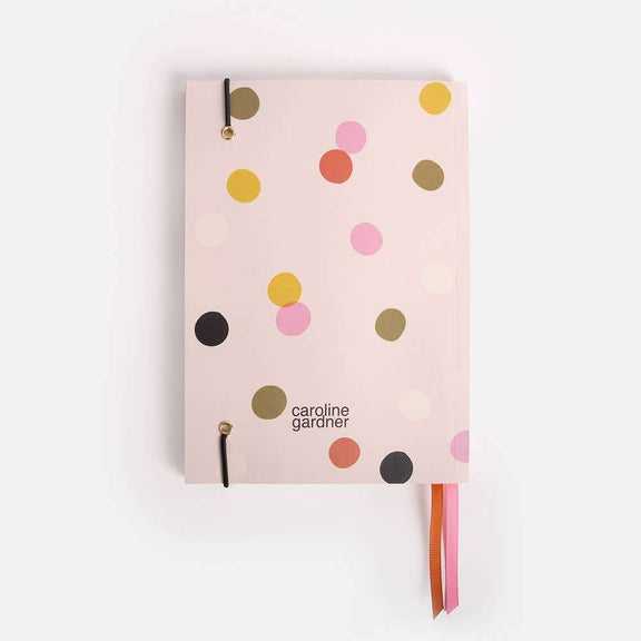 Caroline Gardner Pale Pink Polka Dot A5 Notebook - Jennie Dots