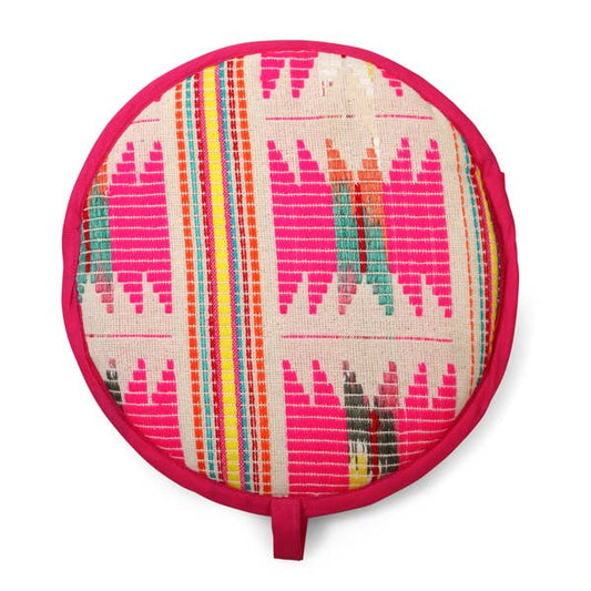 Casa Amarosa - Flat Tortilla Warmer, Pink star - 10 Inch - Jennie Dots