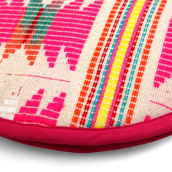 Casa Amarosa - Flat Tortilla Warmer, Pink star - 10 Inch - Jennie Dots