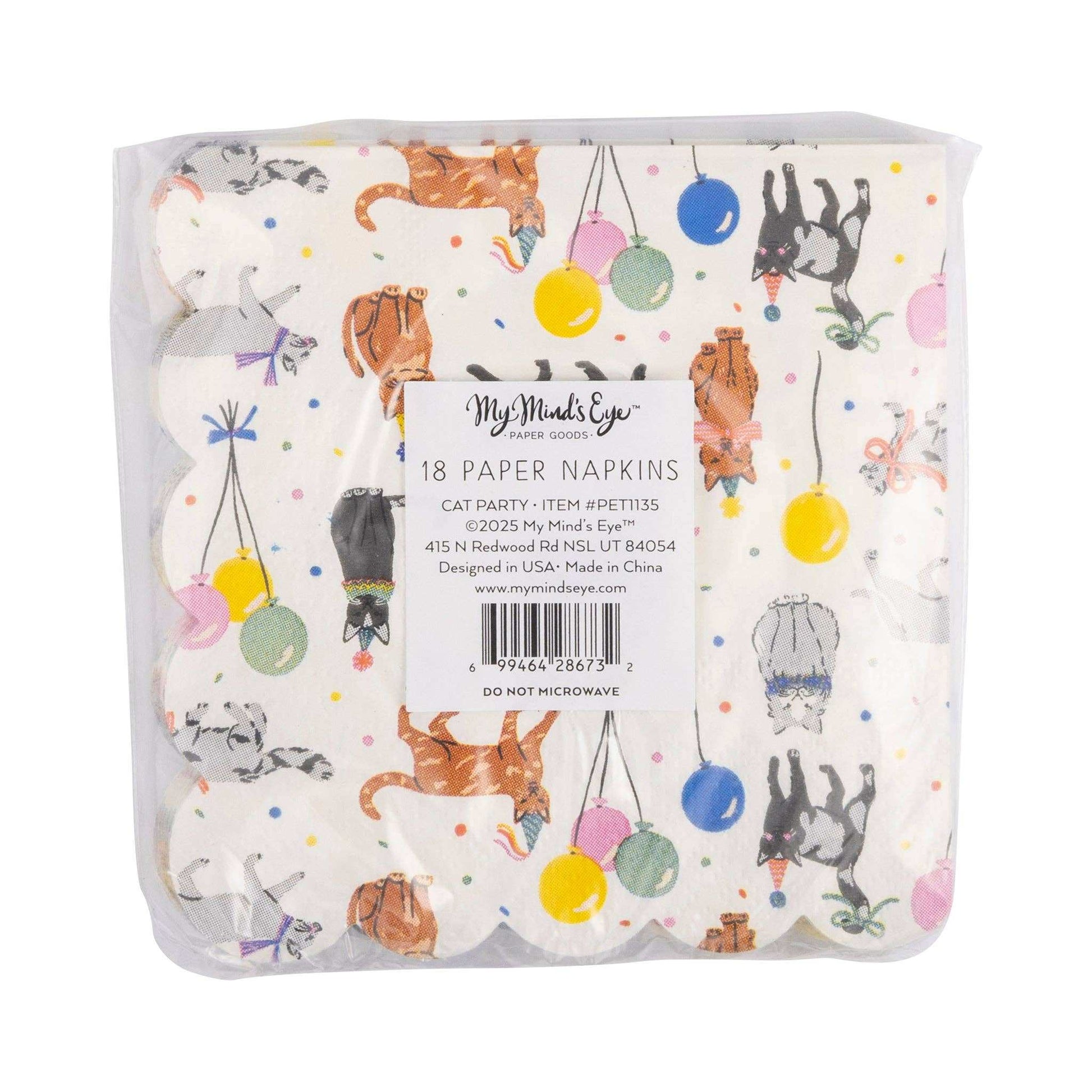 Cat Party Cocktail Napkin - Jennie Dots