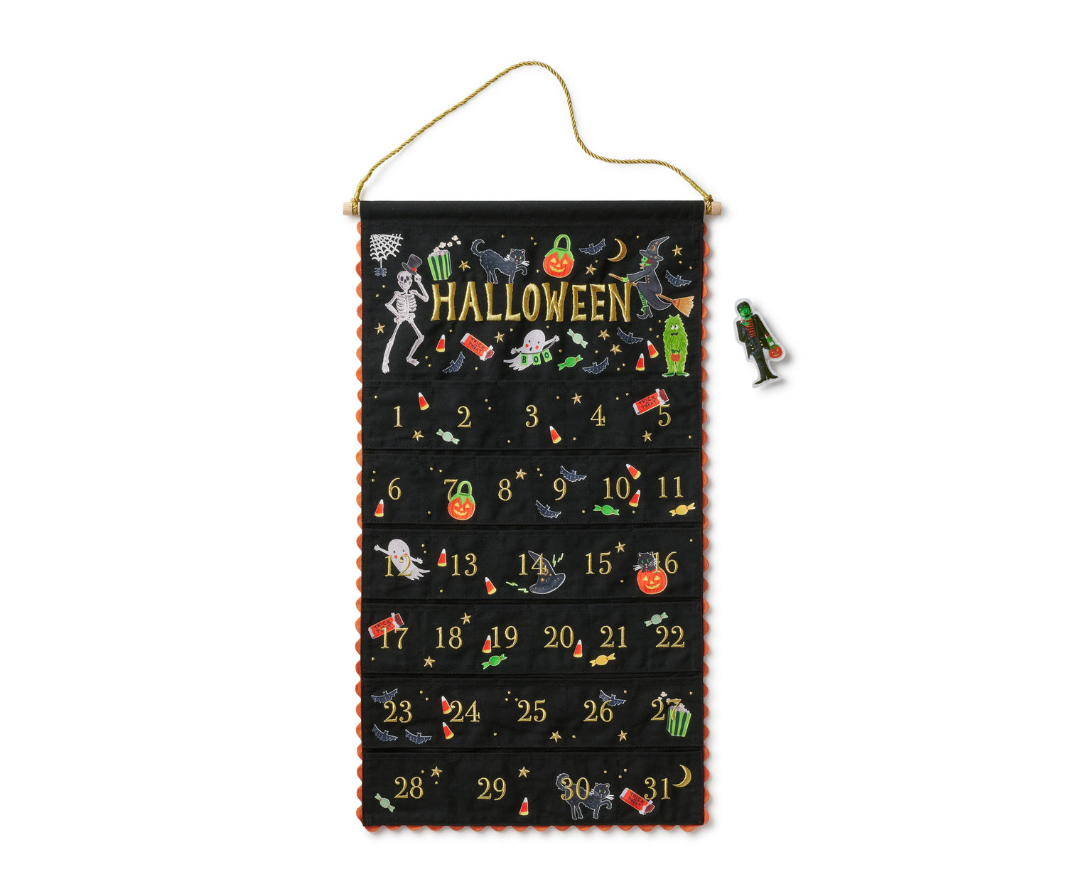 Rifle Paper Co. - Halloween Parade Embroidered Hanging Countdown Calendar