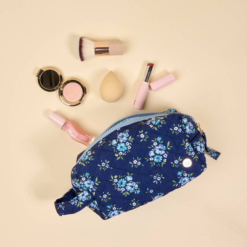 The Darling Effect - Essentials Quilted Cosmetic Pouch–Endless Daydream Navy