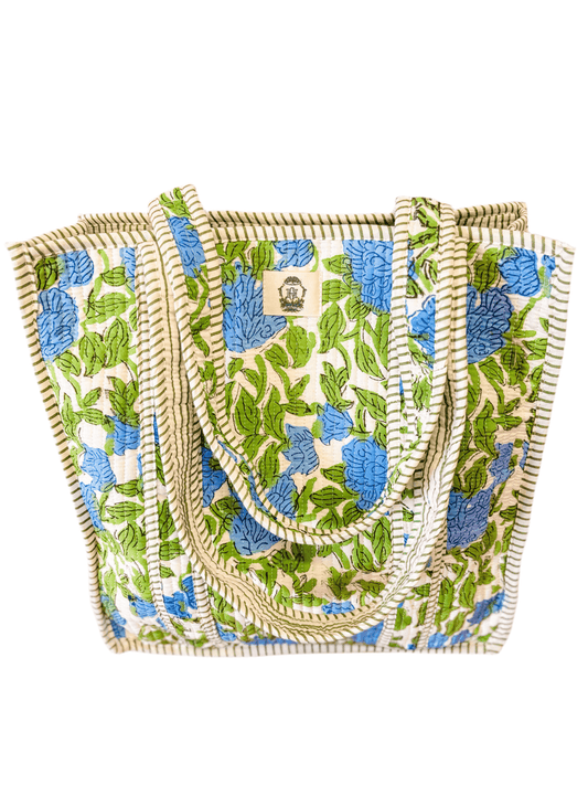 Charleston Large Quilted Tote Bag - Jennie Dots