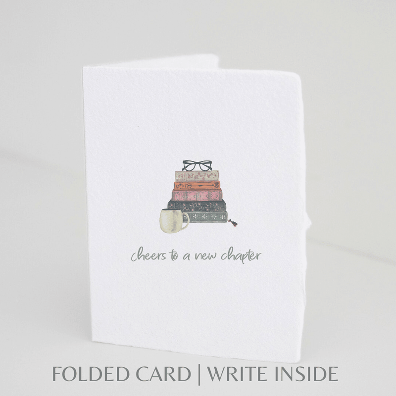 Cheers to a new chapter | Book Graduation Greeting Card - Jennie Dots