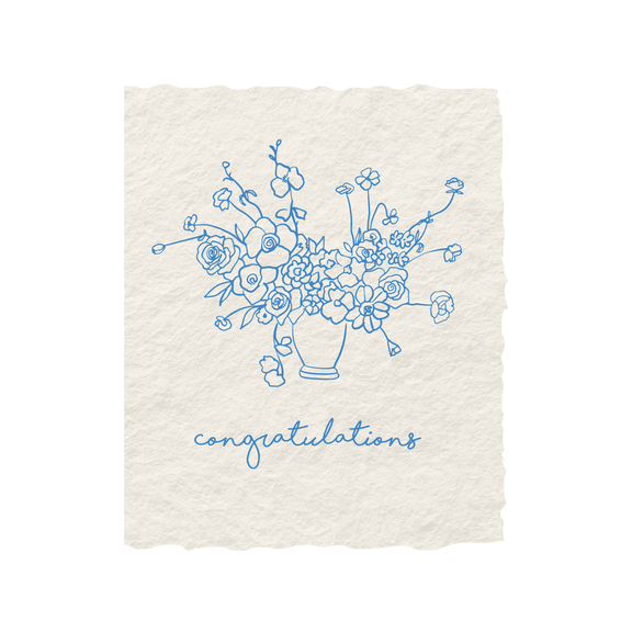 Congratulations Floral Bouquet | Congrats Greeting Card - Jennie Dots
