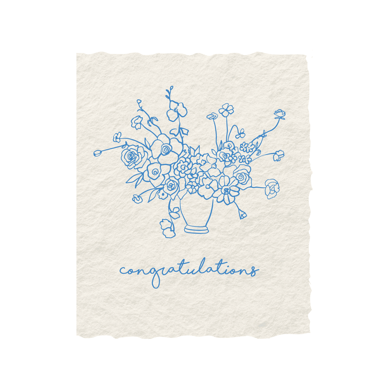 Congratulations Floral Bouquet | Congrats Greeting Card - Jennie Dots
