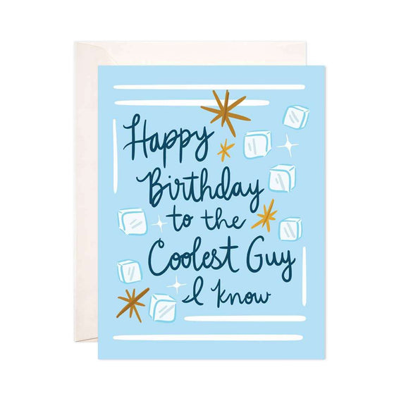 Coolest Guy Greeting Card - Punny Birthday Card - Jennie Dots
