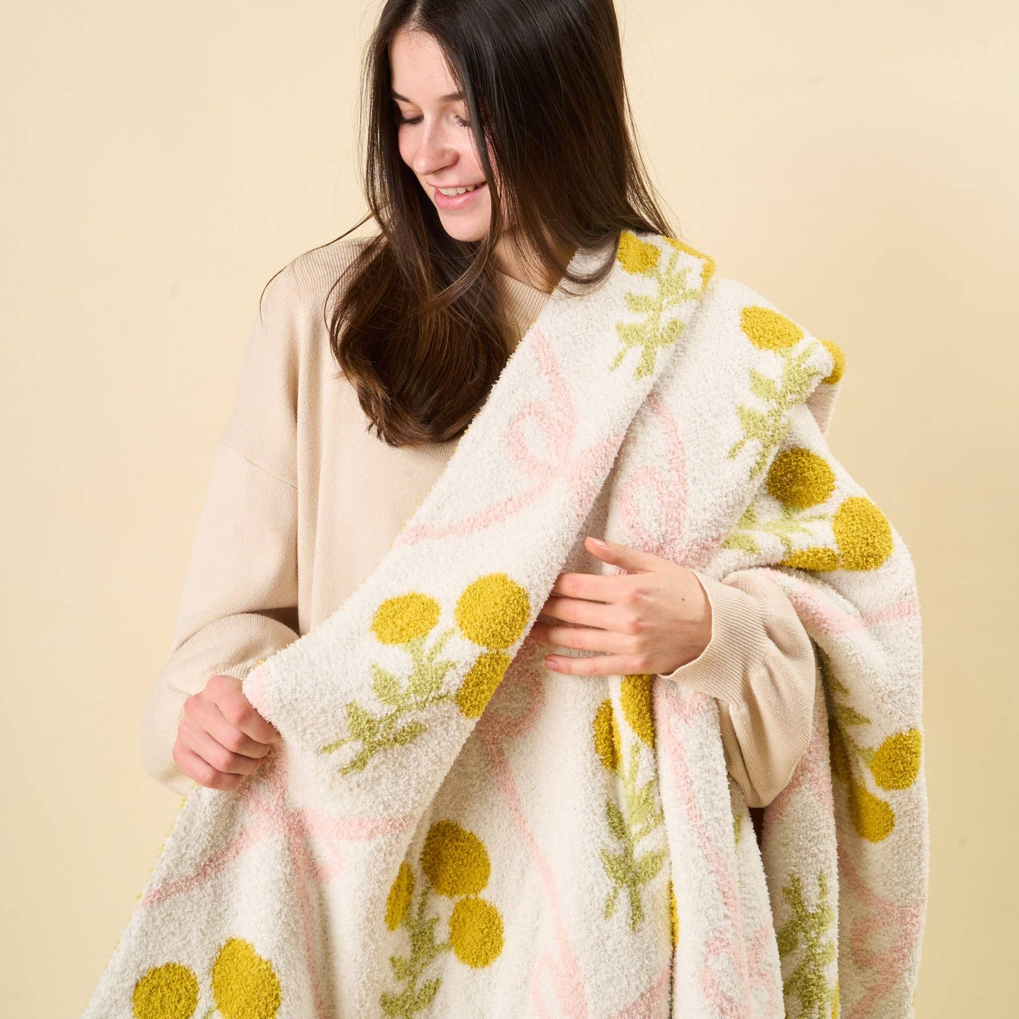 Cozy Dreams Luxe Blanket - Marigold Lane Pink - Jennie Dots