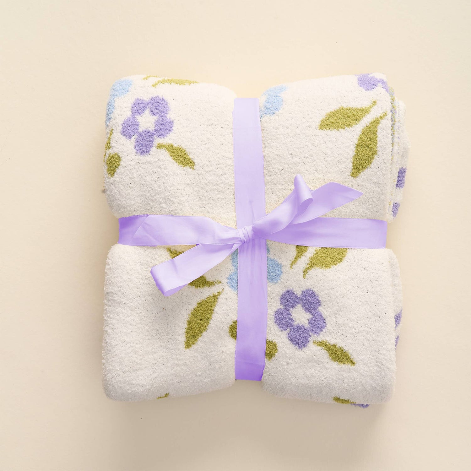 Cozy Dreams Luxe Blanket - Scalloped Floral Periwinkle - Jennie Dots