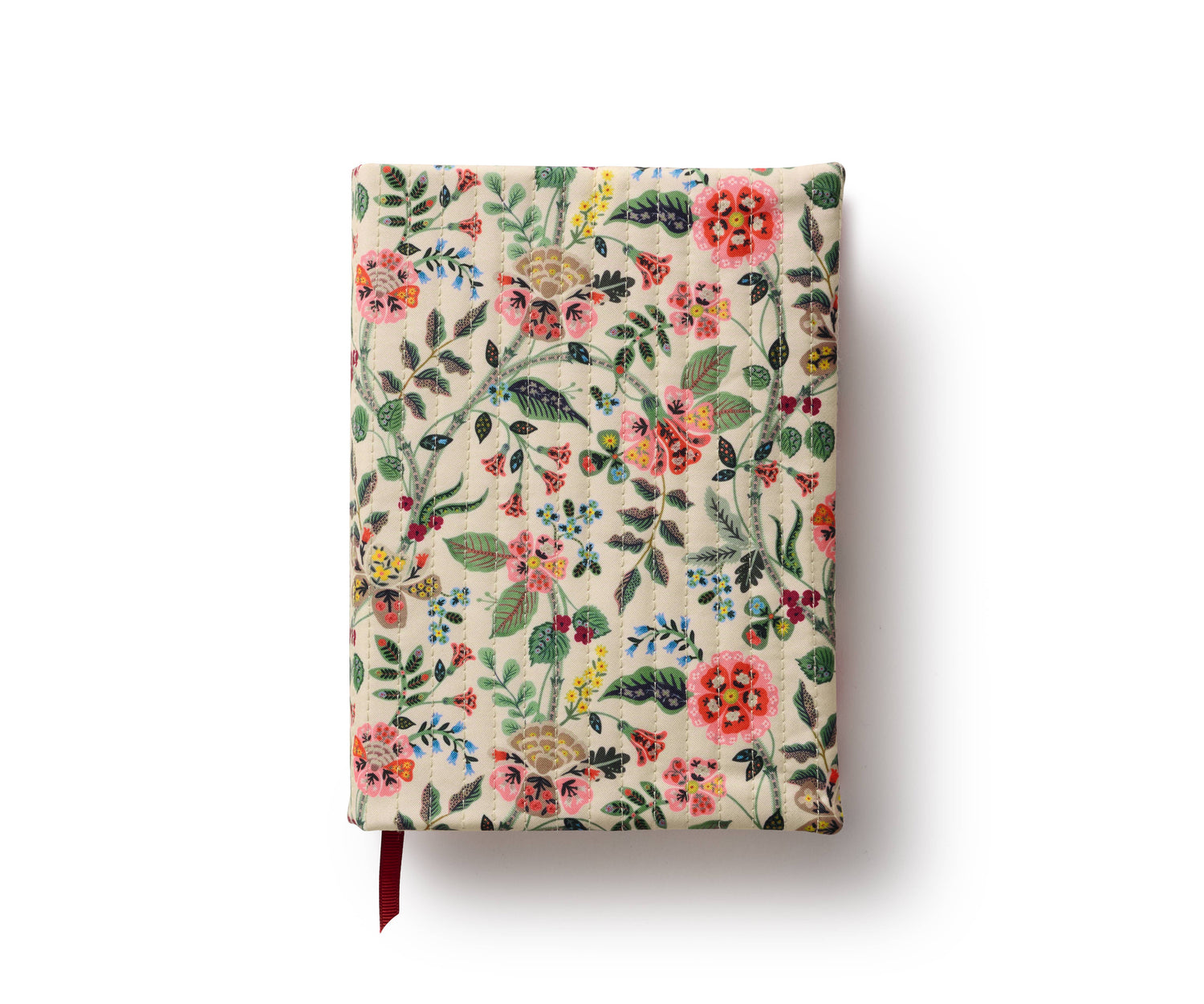 Floral patterned notebook on a white background