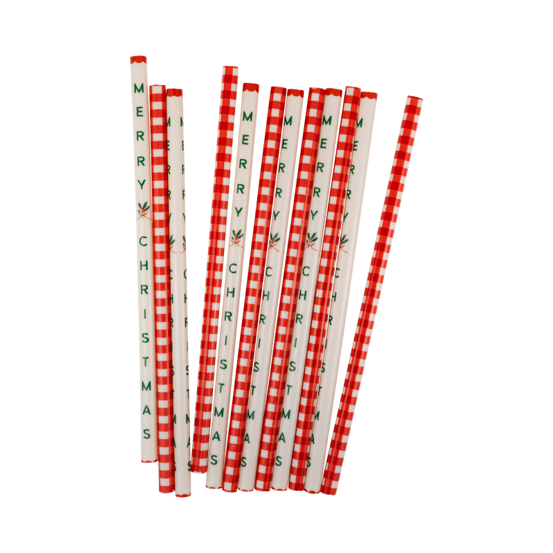 My Mind’s Eye - Gingham Merry Christmas Straws