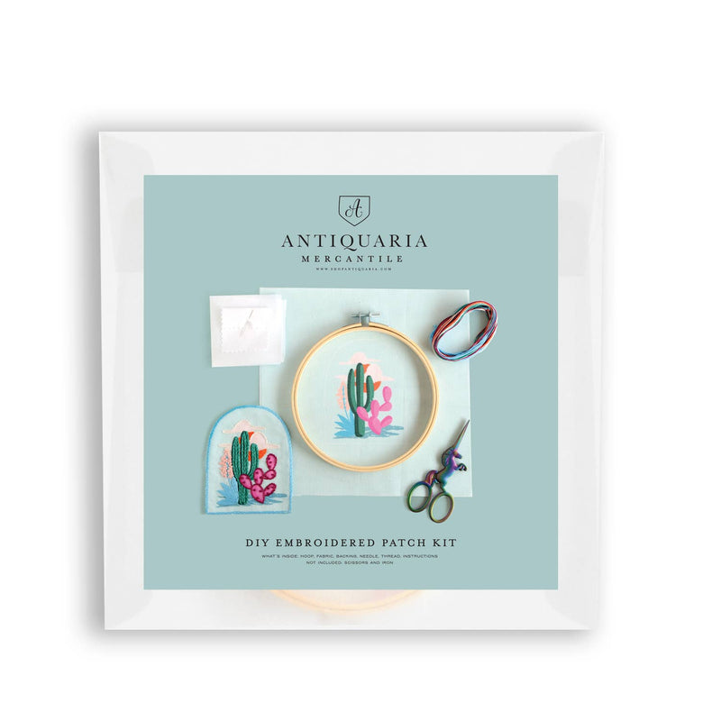 DIY Kit: Cactus Embroidery Patch Kit - Jennie Dots 