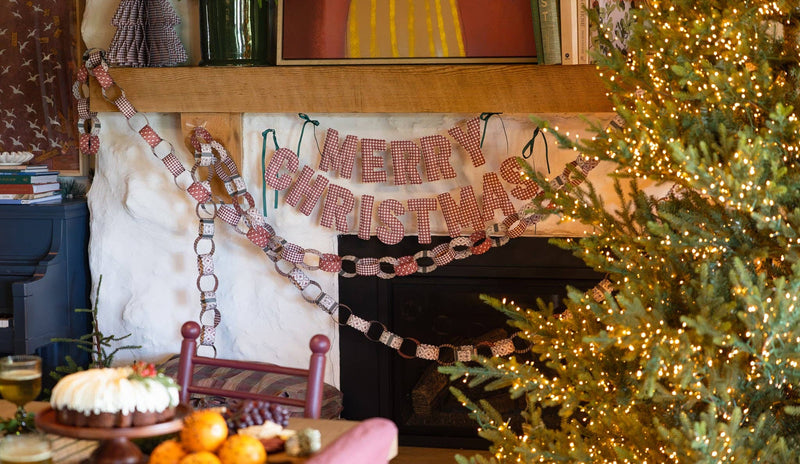 My Mind’s Eye - Gingham Merry Fabric Sewn Christmas Banner