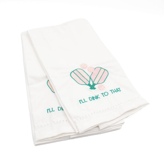 8 Oak Lane - Pickleball Embroidered Bar Towel Set - Jennie Dots 
