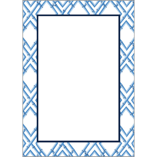 5"x7" Bamboo Trellis Notepad | China Blue