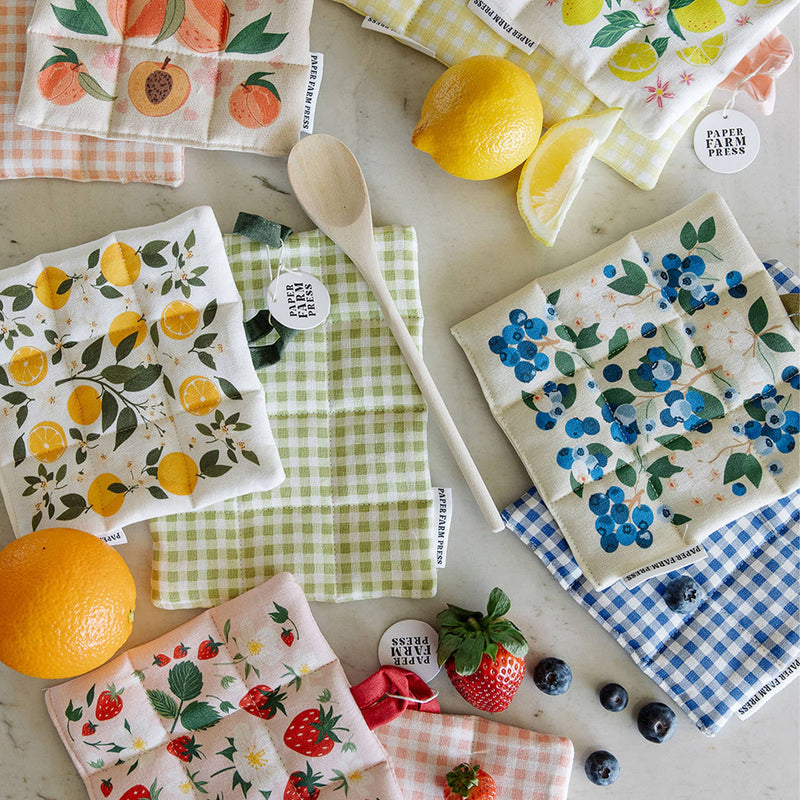 Paper Farm Press - Blueberry Field Pot Holder Set