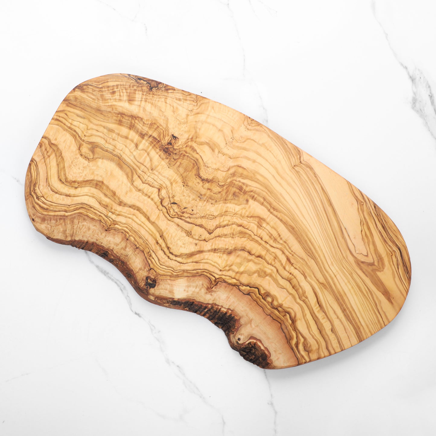 Handmade Rustic Olive Wood Cutting Board with Natural Edges