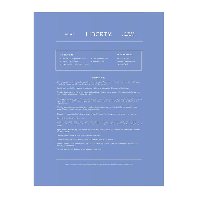 Chronicle Books - Liberty 9 x 12 Paint by Number Kit Thorpe
