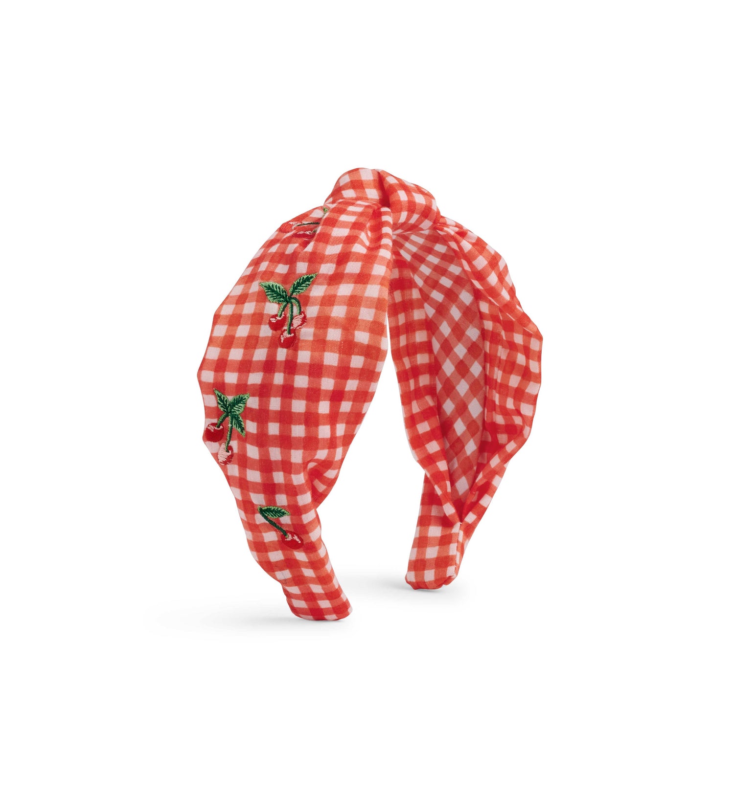 Rifle Paper Co. - Gingham Cherries Knotted Embroidered Headband - Jennie Dots