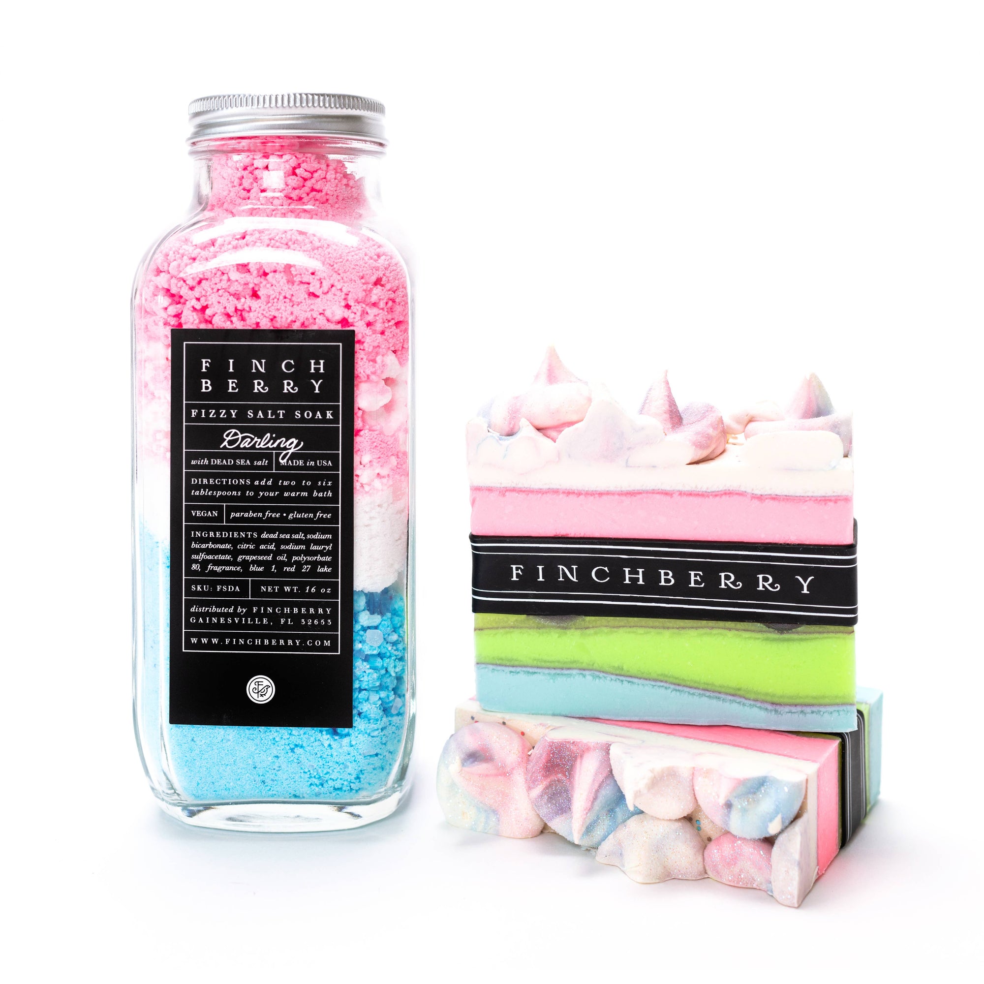Darling Relaxing and Softening Fizzy  Salt Bath Soak - Jennie Dots 
