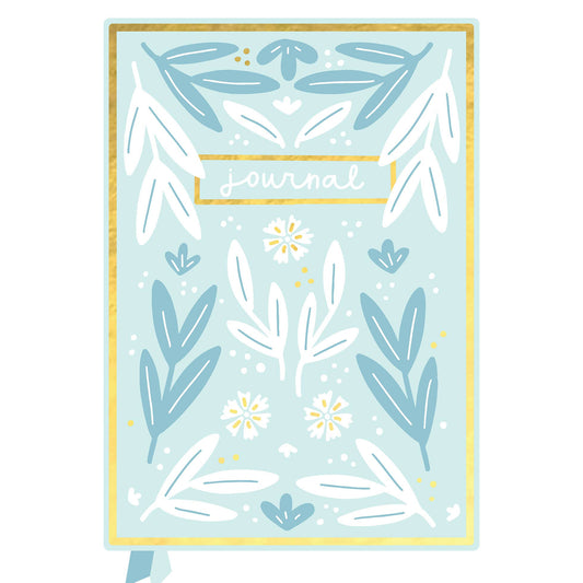 Pippi Post - Light Blue Floral 5x7 Lined Softcover Book Journal