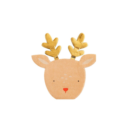 Dear Rudolph Reindeer Shaped Guest Napkin - Jennie Dots