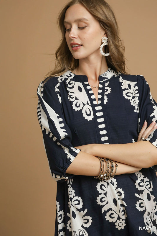 Desert Bloom Embroidered Midi Dress - Jennie Dots