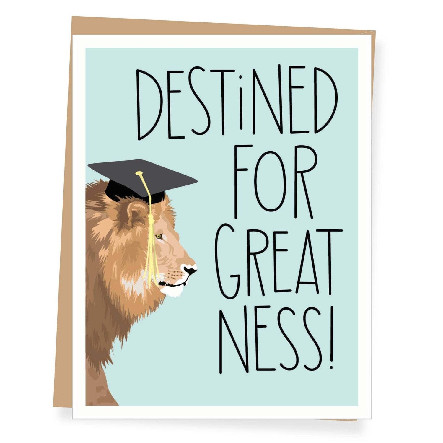 Destined for Greatness Lion Graduation Card - Jennie Dots