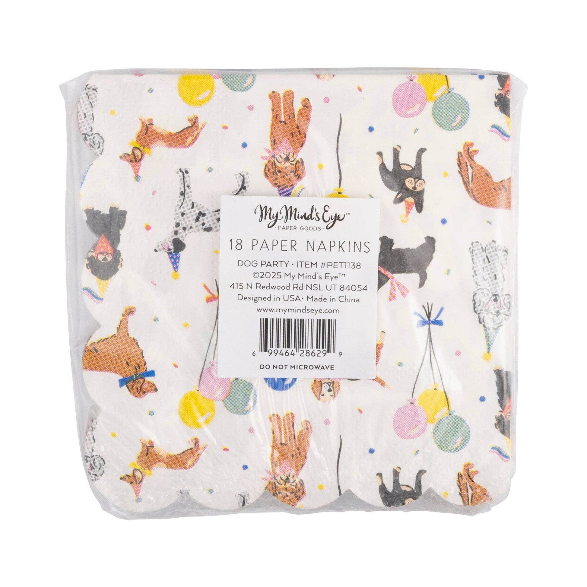 Dog Party Cocktail Napkin - Jennie Dots