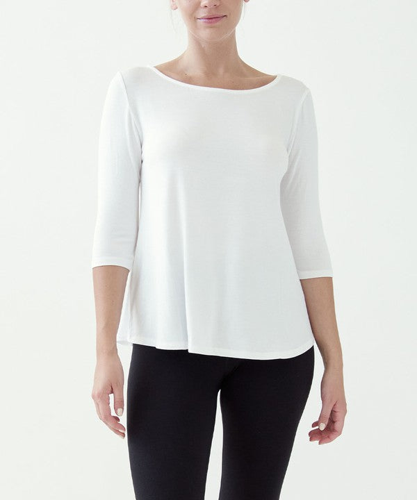 Studio Ko Boatneck Elbow Sleeve Top