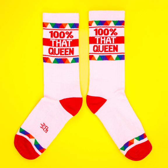 100% That Queen Gym Crew Socks - Jennie Dots 