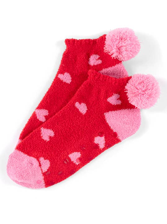 HEARTS HOME SOCKS, RED