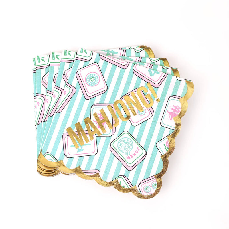 Mahjong Stripe Paper Beverage Napkins - Jennie Dots 