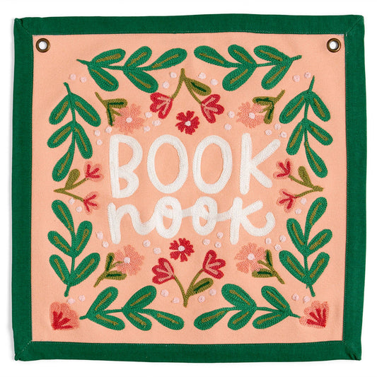 Pippi Post - Book Nook Embroidered Canvas Banner