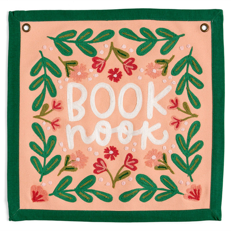 Pippi Post - Book Nook Embroidered Canvas Banner
