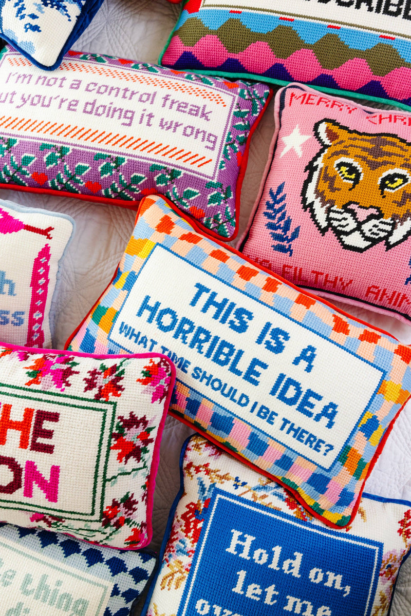 Horrible Idea Needlepoint Pillow - Jennie Dots 