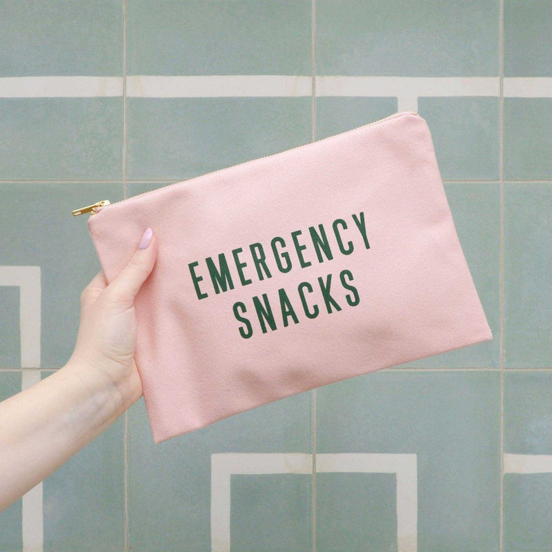 Emergency Snacks - Blush Pink Pouch Alphabet Bags - Jennie Dots