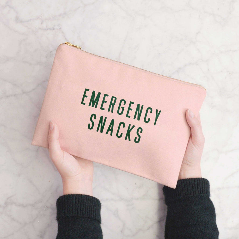 Emergency Snacks - Blush Pink Pouch Alphabet Bags - Jennie Dots