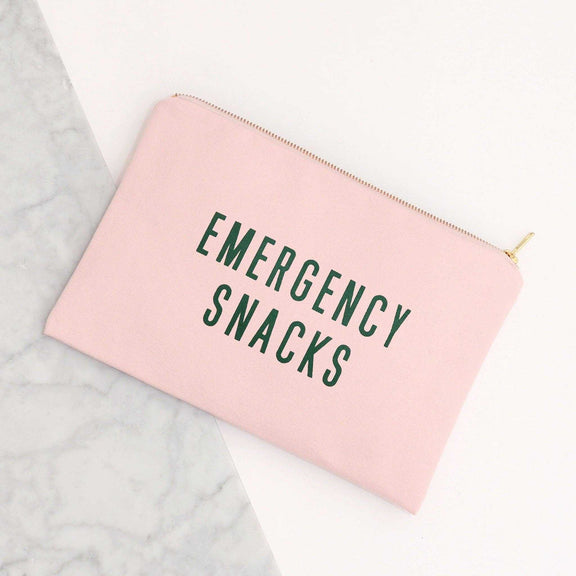 Emergency Snacks - Blush Pink Pouch Alphabet Bags - Jennie Dots