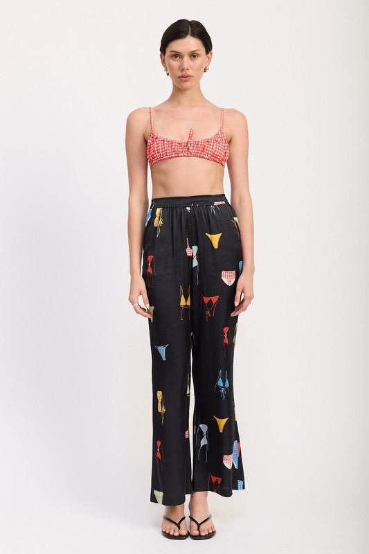 Emory Park PRINTED SATIN WIDE LEG PANTS - Jennie Dots