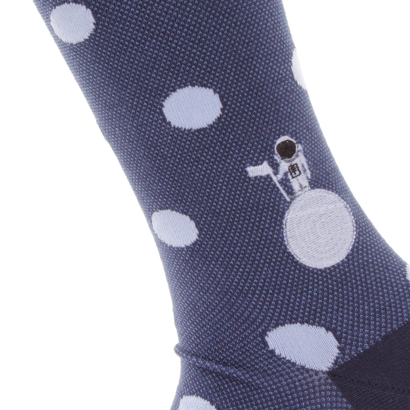 Soxfords - "To The Moon" - Outer Space Themed Men's Pima Socks - Jennie Dots 