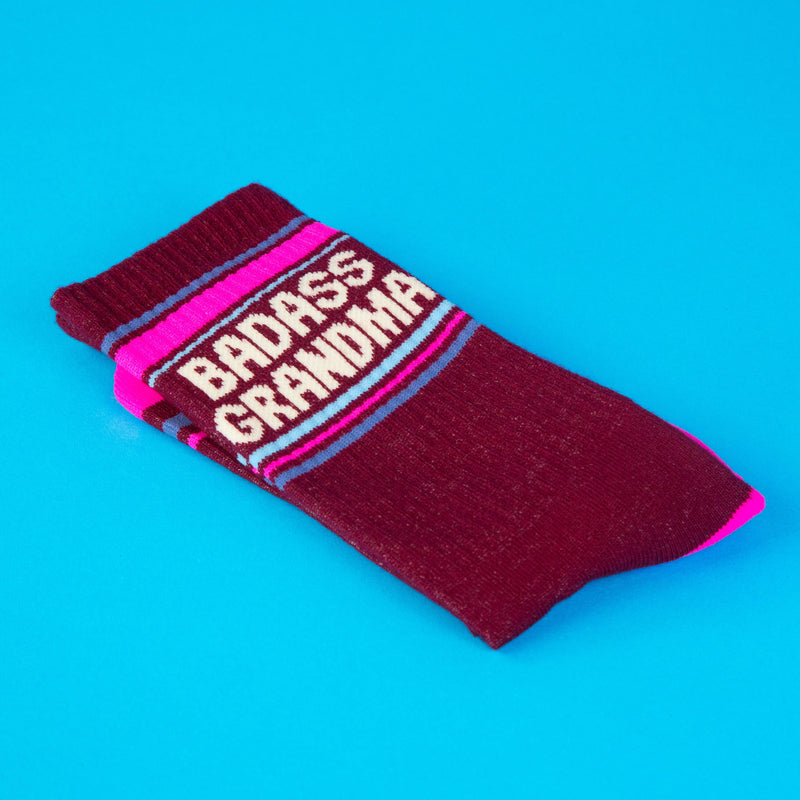 Gumball Poodle - Badass Grandma Gym Crew Socks - Jennie Dots