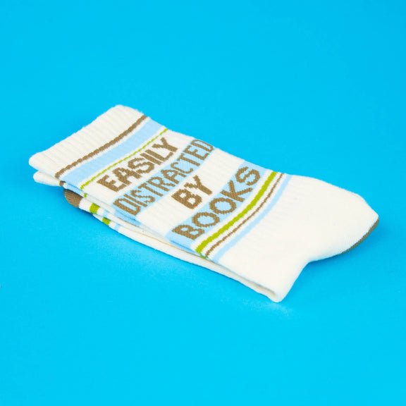 Easily Distracted By Books Gym Crew Socks - Jennie Dots 