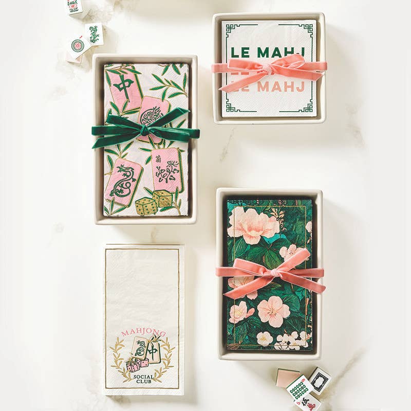 Santa Barbara Design Studio by Creative Brands - Ceramic Napkin Tray + Napkins - Le Mahj - Jennie Dots