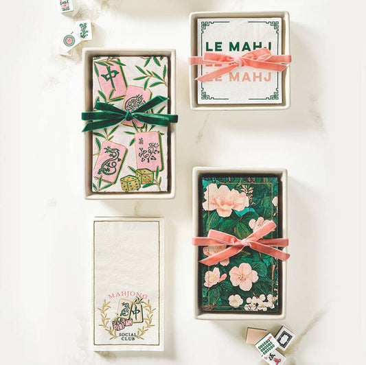 Santa Barbara Design Studio by Creative Brands - Ceramic Napkin Tray + Napkins - Le Mahj - Jennie Dots