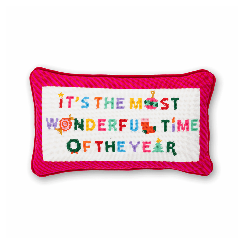 Furbish Studio - Most Wonderful Time Needlepoint Pillow
