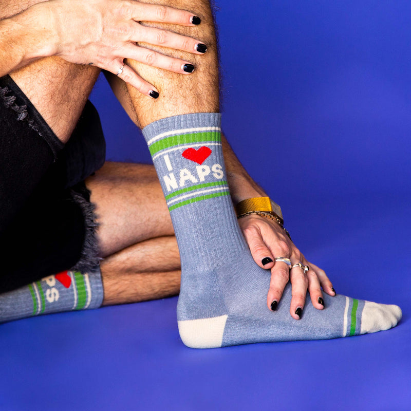 I ❤️ Naps Gym Crew Socks - Jennie Dots 
