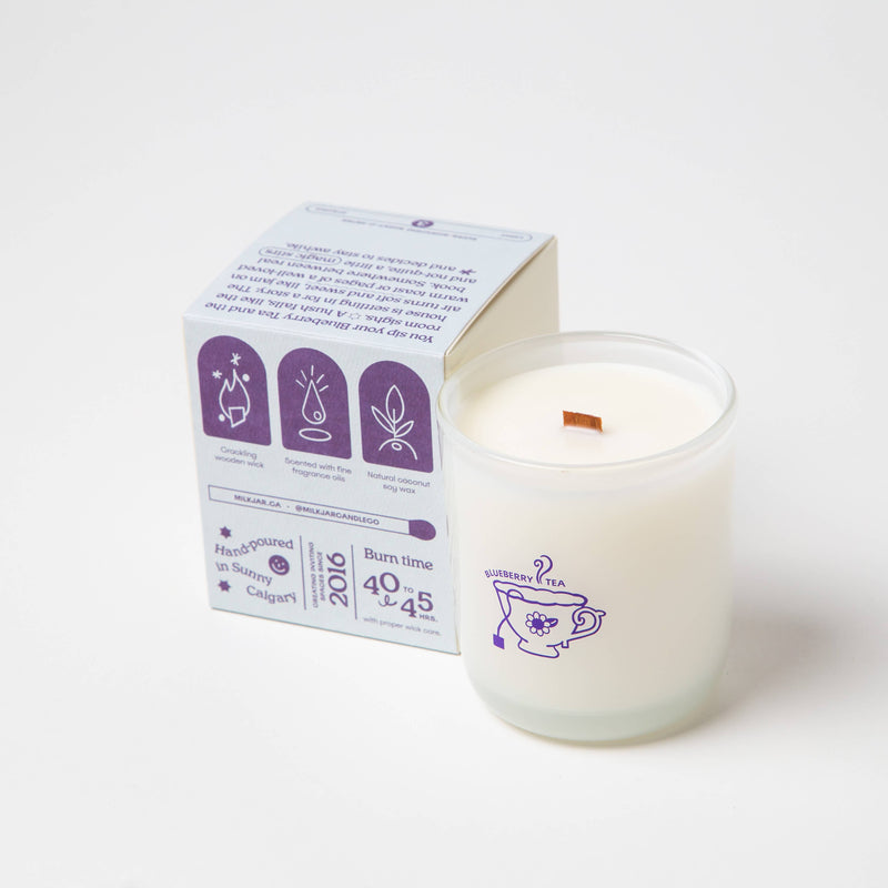 Milk Jar Candle Co. - Blueberry Tea - Blueberry, Amber, Vanilla Coconut Soy Candle
