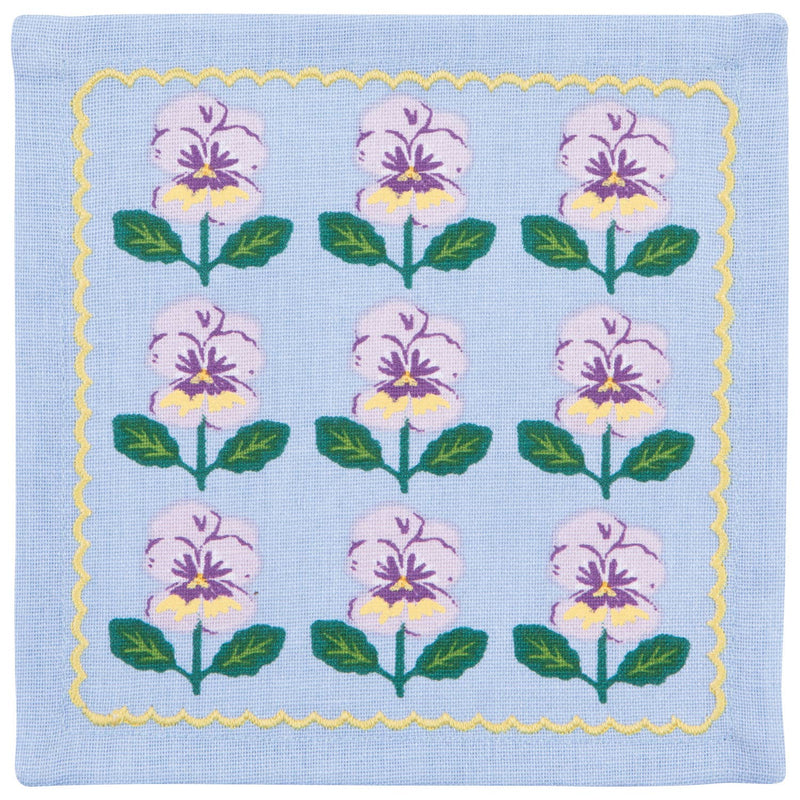 Danica Jubilee - Pansy Printed Cocktail Napkins Set of 4 Assorted